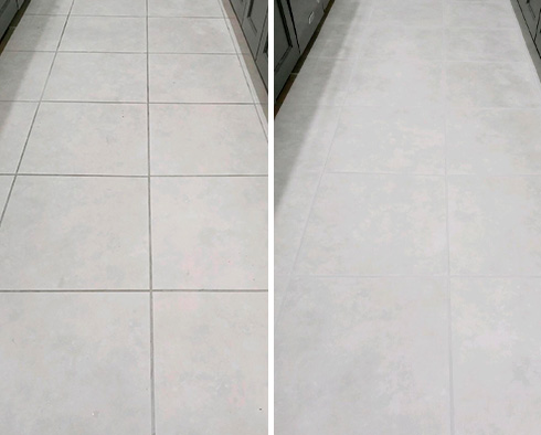 Floor Before and After a Service from Our Tile and Grout Cleaners in Milton